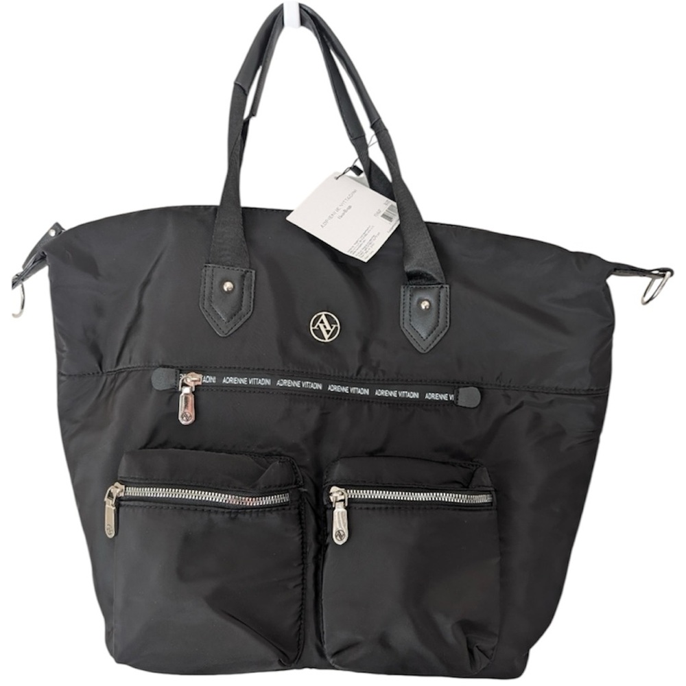 Adrienne Vittadini The City Trend Collection Nylon Satchel in black NWT